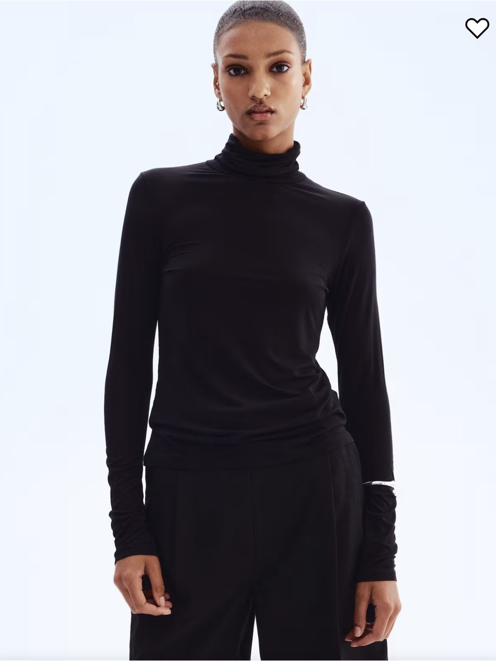 🌻 2/$10 H&M Black Long-Sleeve Turtleneck Top medium